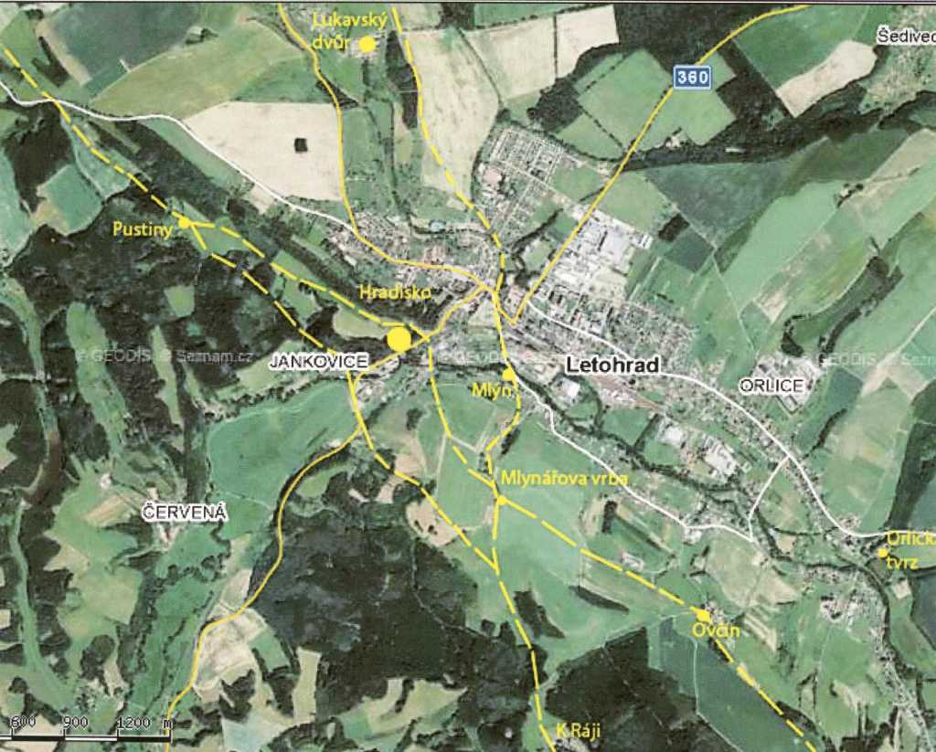 15_001.jpg - Schéma některých částí starých cest v okolí Letohradu. Není zakreslen směr Kladské cesty od orlické Masnice k Ovčínu a Vaňkovskému sedlu.