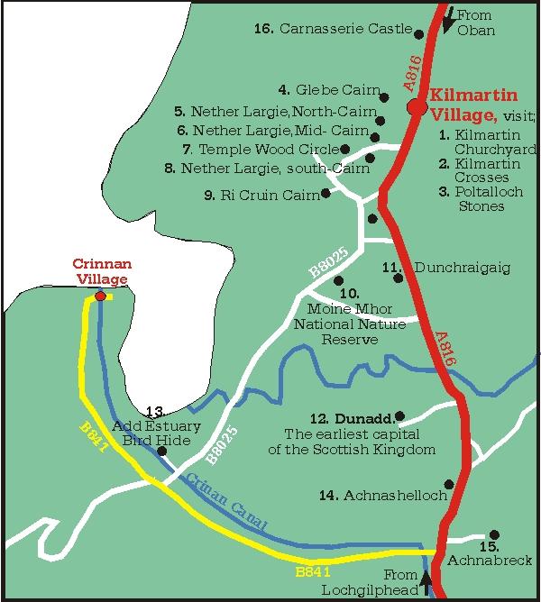 mapa_kilmartin.jpg - Přehled trasy "kamenné stezky"